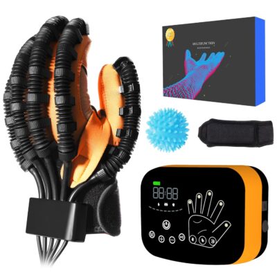 MZU Upgraded Rehability Robot Gloves Hand Stroke Recovery Equipment,Hand Dysfunction Patient Training Device Stroke Hemiplegia, Finger Orthosis for Long Term Relief Finger Cramps