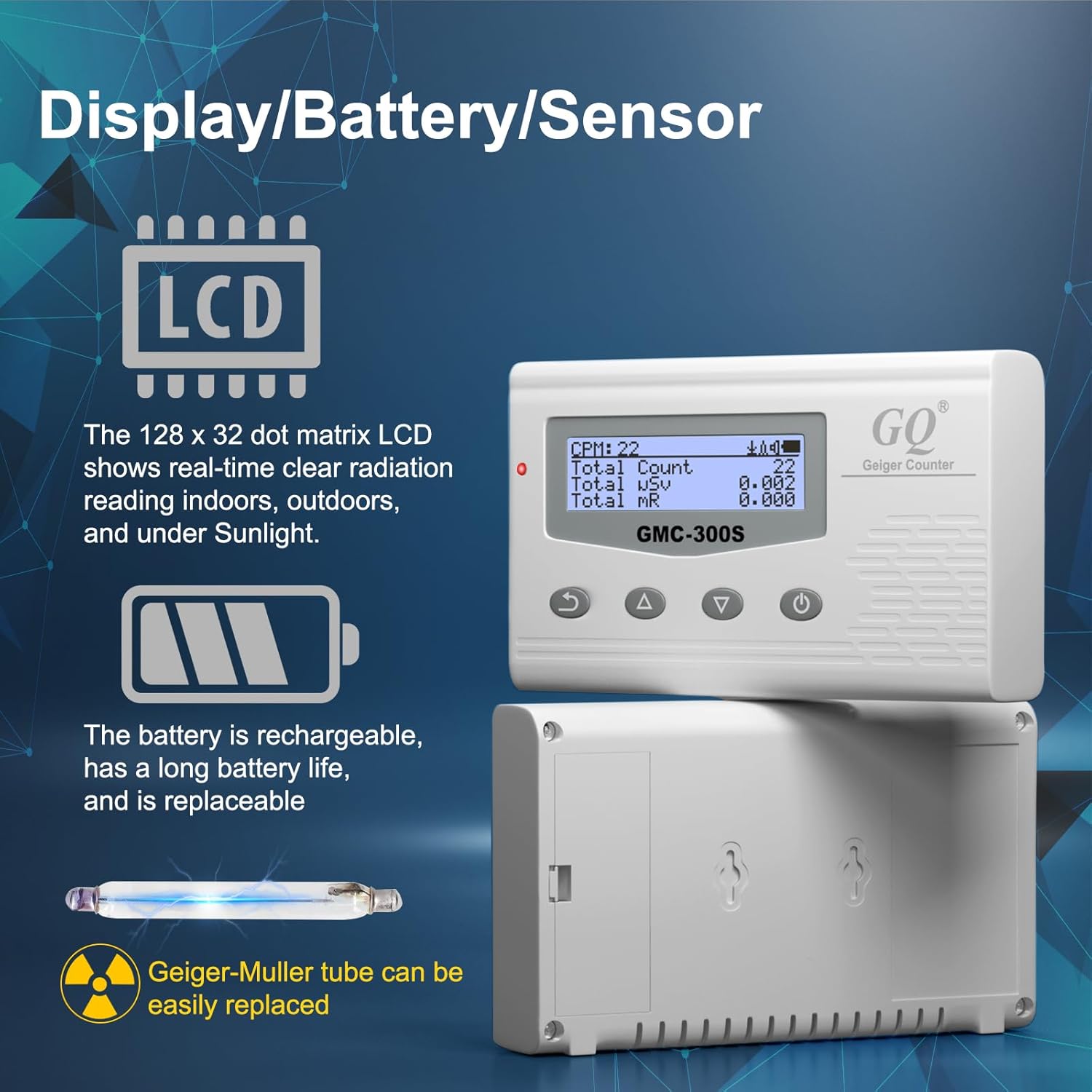 GQ GMC-300S Digital Nuclear Radiation Detector Monitor Meter Geiger Counter Radiation Dosimeter - Image 4