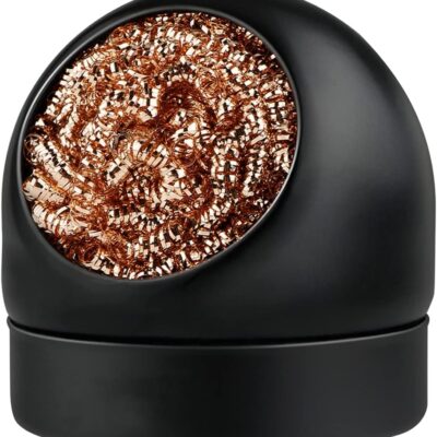 Soldering Iron Tip Cleaner Non-slip Solder Tip Cleaning Wire Ball & Base Holder Soft Coiled Brass Tip Cleaner Kit