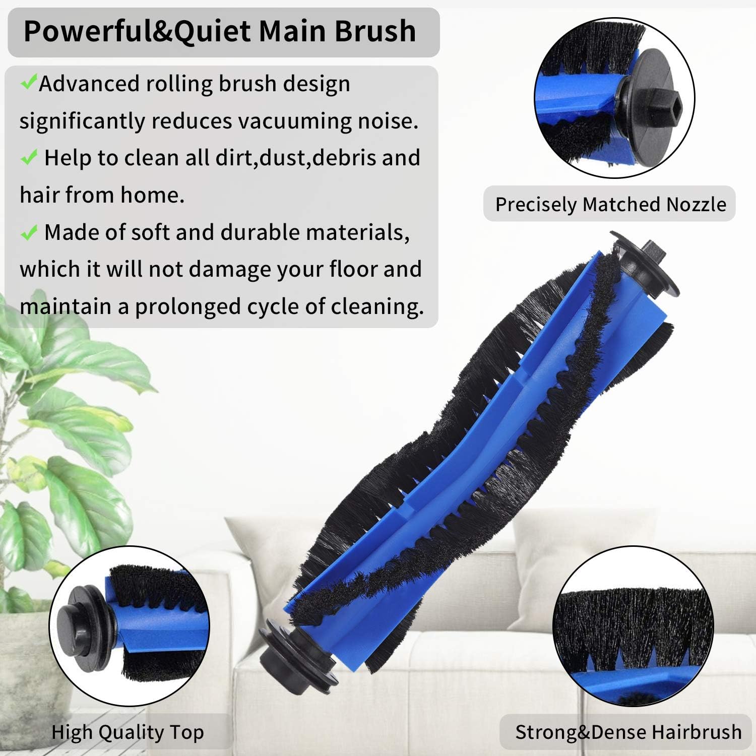 Replacement Parts Kit for Eufy RoboVac 11S, RoboVac 30, RoboVac 30C, RoboVac 15C, RoboVac 12, RoboVac 35C, Robotic Accessories,8 Filters,8 Side Brushes,1 Main Brush,1 Pre Filter,1 Rolling Brush Guard - Image 3