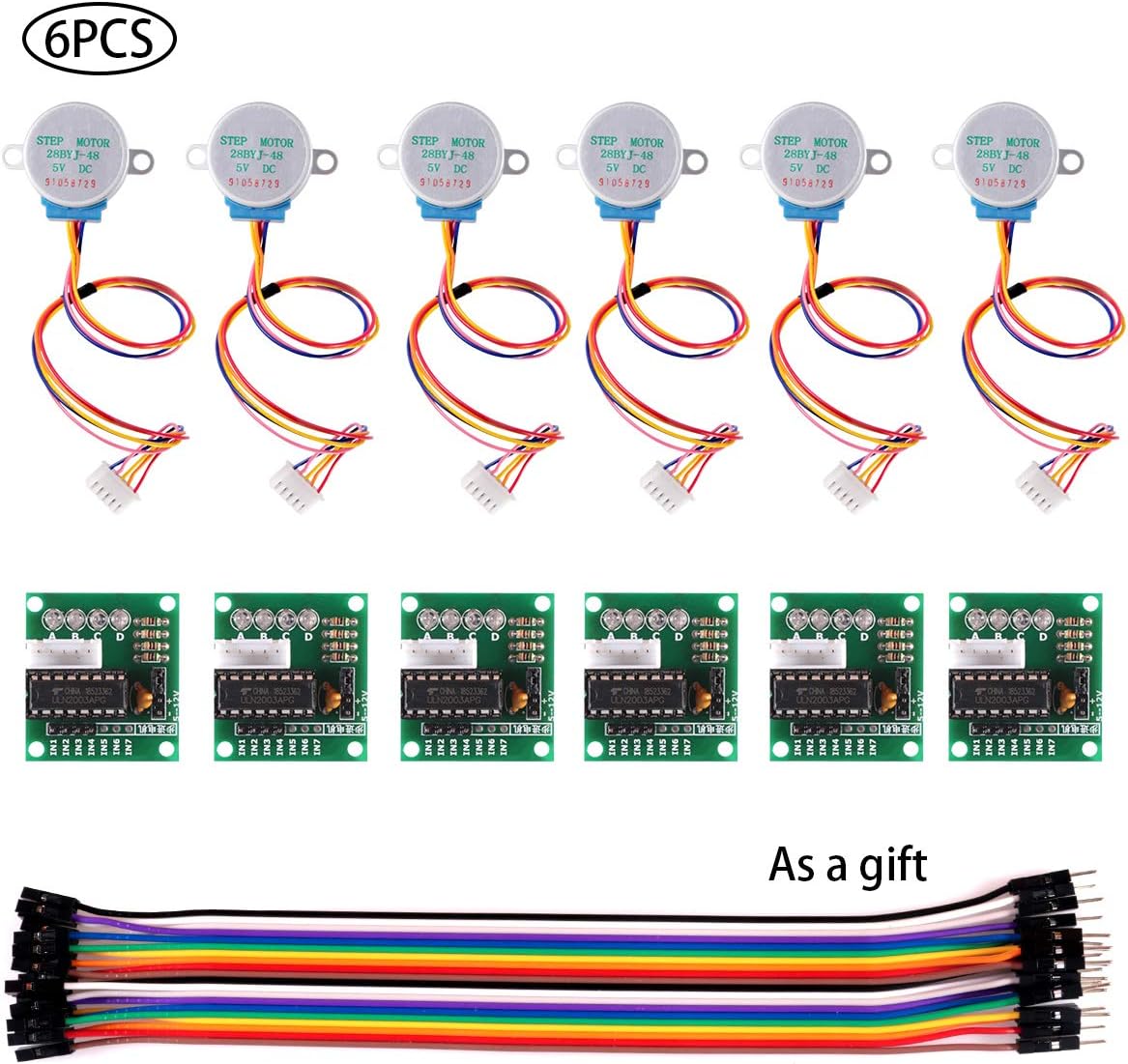 6 PCS 28BYJ-48 ULN2003 5V Stepper Motor + ULN2003 Driver Board - Image 6