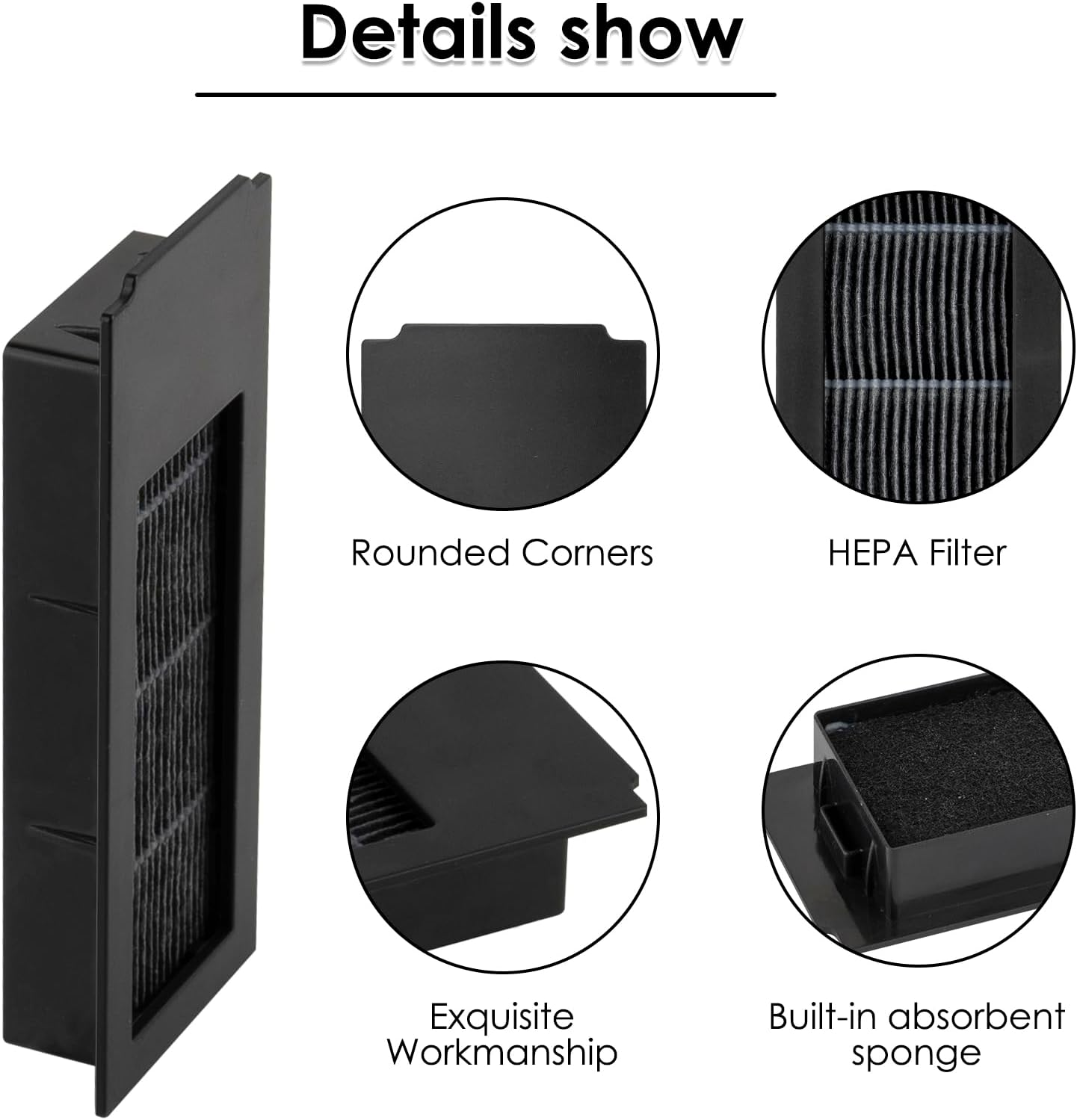 (5 Pack) Replacement HEPA Filter Compatible with ECOVACS DEEBOT X2 Omni / X2 Pro / X2 Robotic Vacuum Cleaner, HEPA Filters Accessory Kit 5 Pieces - Image 5