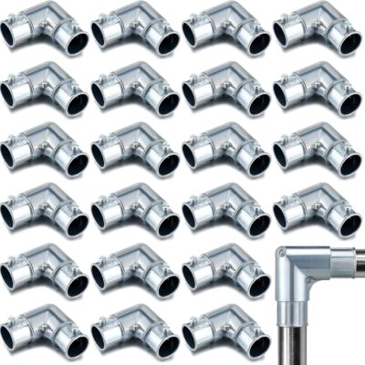 5 Pcs EMT Conduit Fittings Inside Corner Pull Elbow, EMT to EMT 90 Degree Capped Corner Coupling, Combo Head Set Screw, Zinc Die Cast, Silver (1/2 Inch)