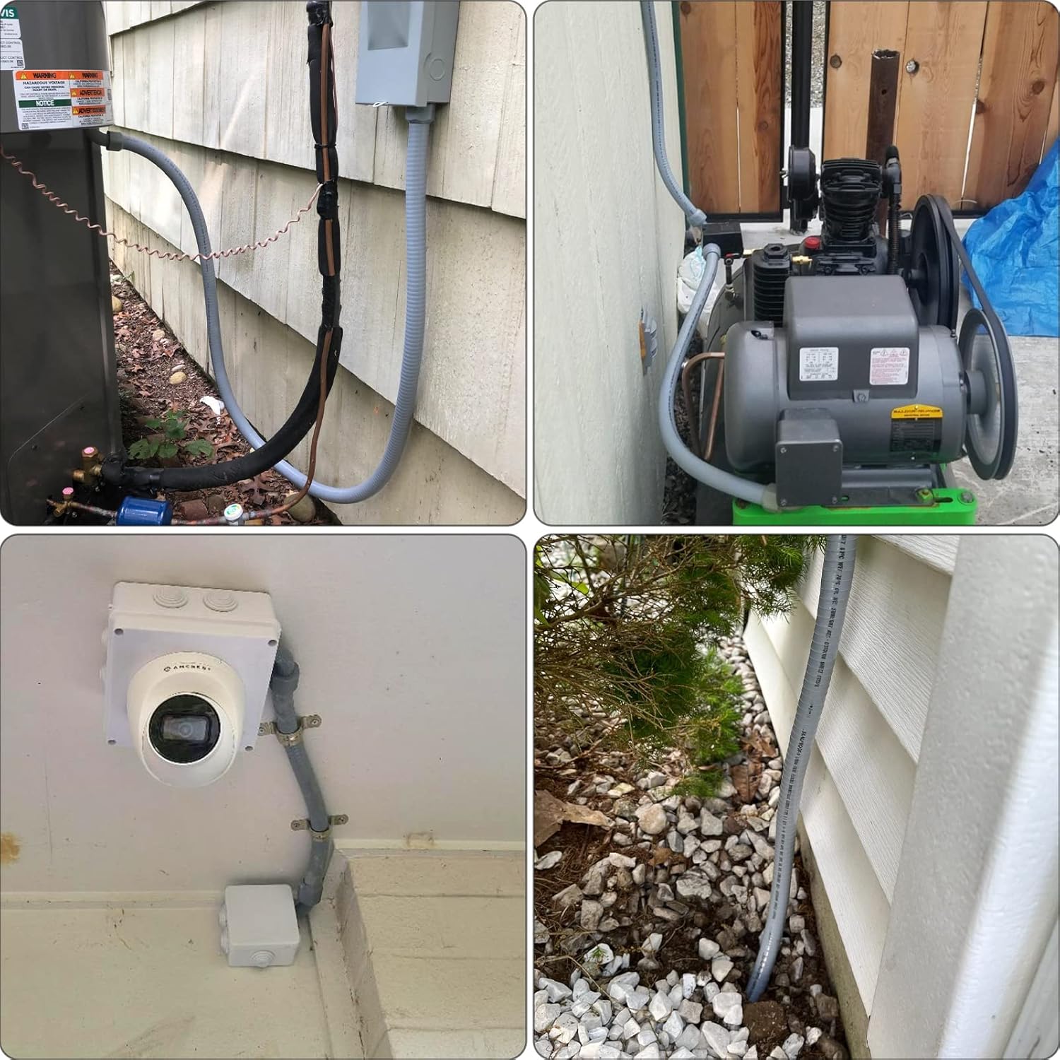 3/4inch 25ft Liquid-Tight Conduit and Connector Kit,Flexible Non Metallic Liquid Tight Electrical Conduit Kit with 5 Straight and 3 90-Degree Conduit Connector Fittings,3/4 in. Dia - Image 7