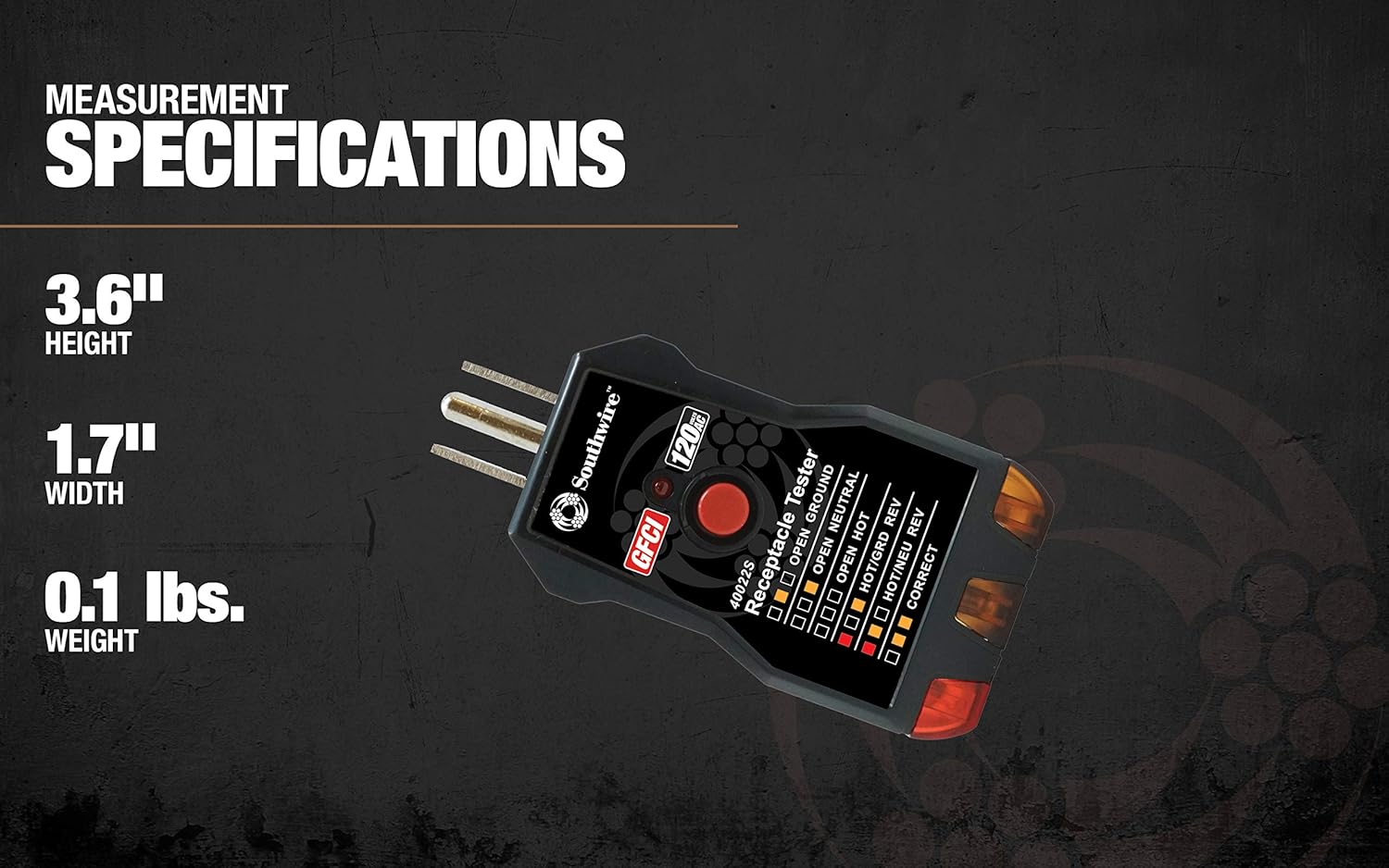 Southwire 40022S Receptacle Tester; Black - Image 6