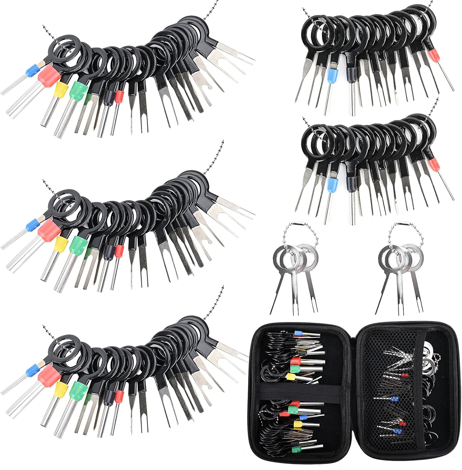 Terminal Removal Tool Kit 82 Pcs Depinning Tool Electrical Connector Pin Removal Tool Kit Pin Extractor Terminal Release Tool Set for Automotive Car