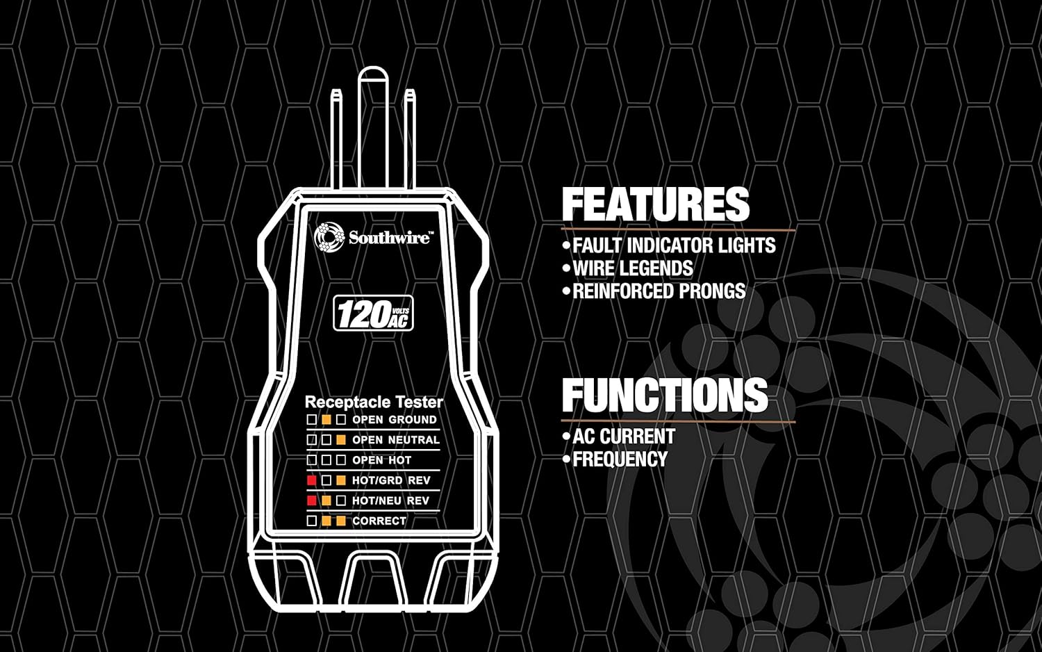 Southwire 40022S Receptacle Tester; Black - Image 5