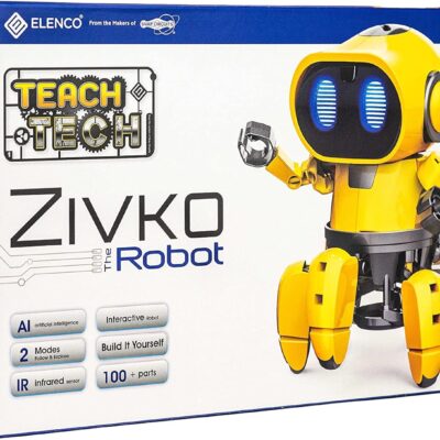 Elenco Teach Tech “Zivko The Robot”, Interactive A/I Capable Robot with Infrared Sensor, STEM Learning Toys for Kids 10+, includes Assembly Parts