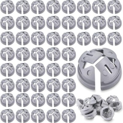 50 Pcs 3/8 In. - 1/2 In. Non Metallic Button Push-in Bulk Connector Gray NM Cable Connector Electrical Conduit Fittings Fits for 1/2 Inch Knockouts