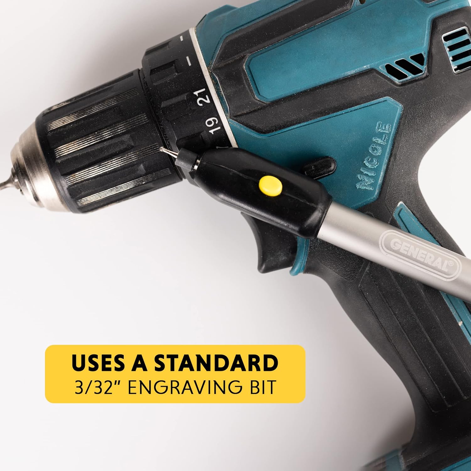 General Tools Cordless Engraving Pen for Metal - Diamond Tip Etching Tool for Engraving Toys, Sporting Goods, & Glass Gifts - Image 6