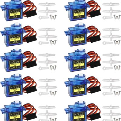 Sg90 9g Micro Servo Motor, Miuzei Mini Servos Motor Kit Metal Gear Servo for Arduino Project, Small Servo for Rc Car Airplane Robot 10 Pack