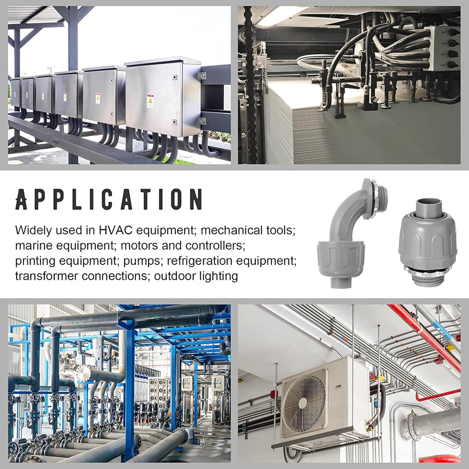 1/2" Liquid Tight Connector Electrical Conduit Connector 90 Degree and 180 Degree PVC Flexible Conduit Connector Fitting for Home Kitchen Bathroom Tube Tool Supplies (10 Pcs) - Image 7