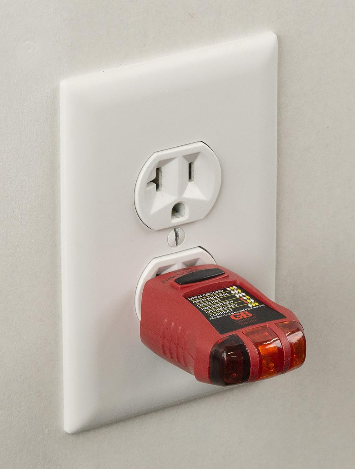 Gardner Bender GFI-3501 Ground Fault Receptacle Tester & Circuit Analyzer, 110-125V AC, for GFCI / Standard / Extension Cords & More, 7 Visual LED Tests , Red - Image 4