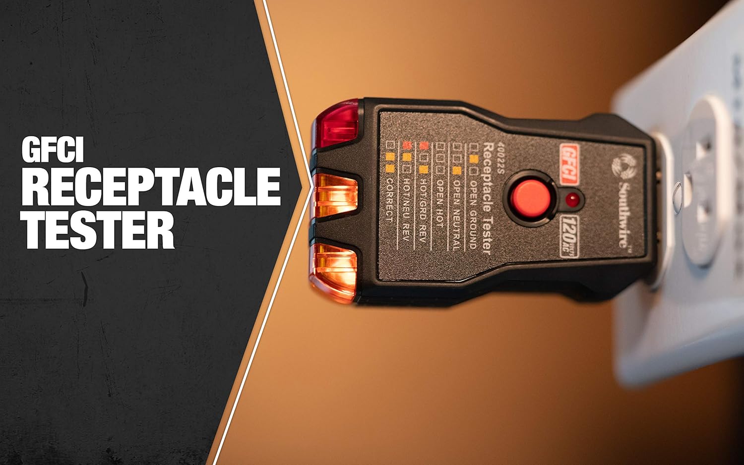 Southwire 40022S Receptacle Tester; Black - Image 2