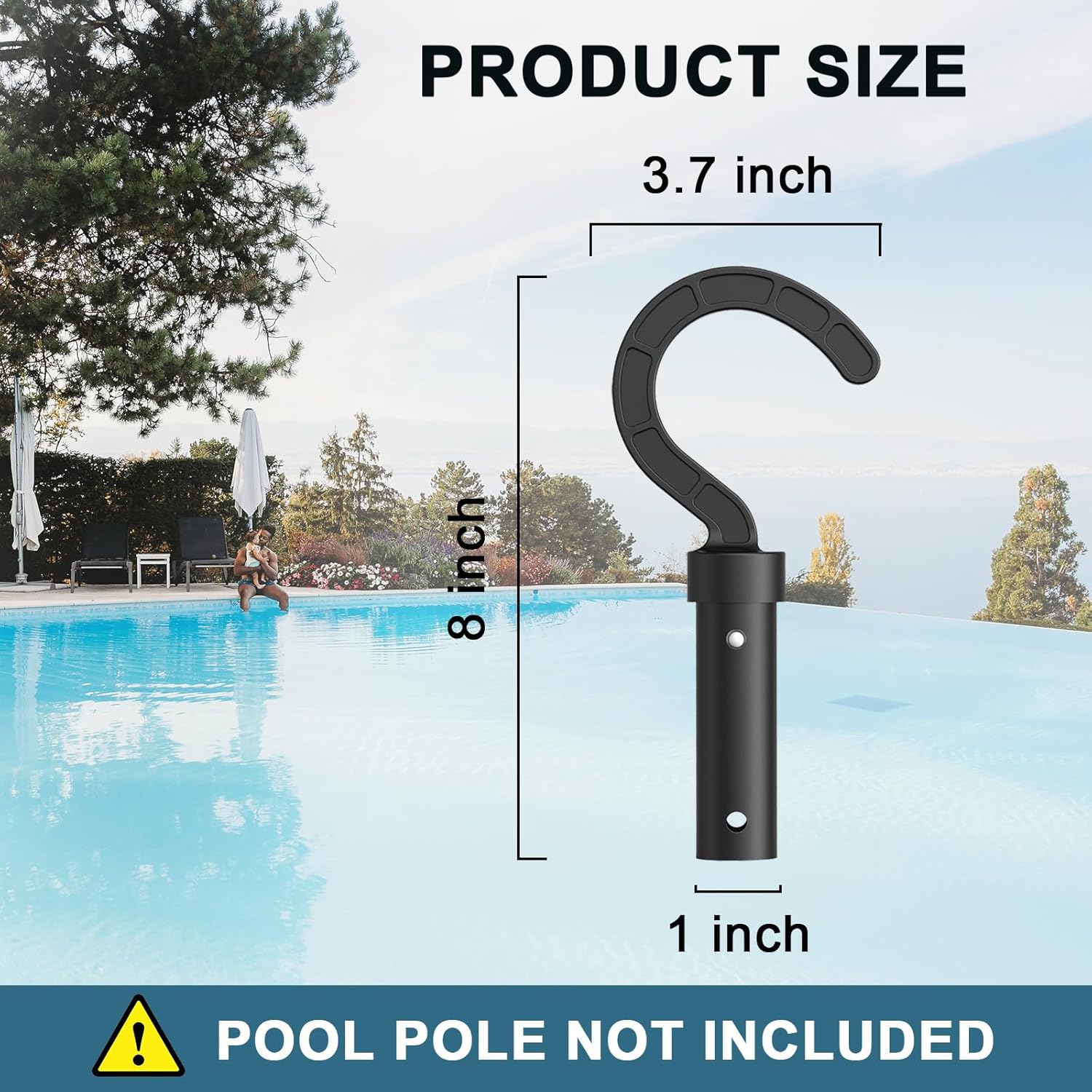 Hook for All Robotic Pool Cleaner, Keyrank Pool Accessories Hook Customized for Pool Vacuum Robot Including Cordless,Above Ground and Underwater,Attaches to Telescopic Poles - Image 2