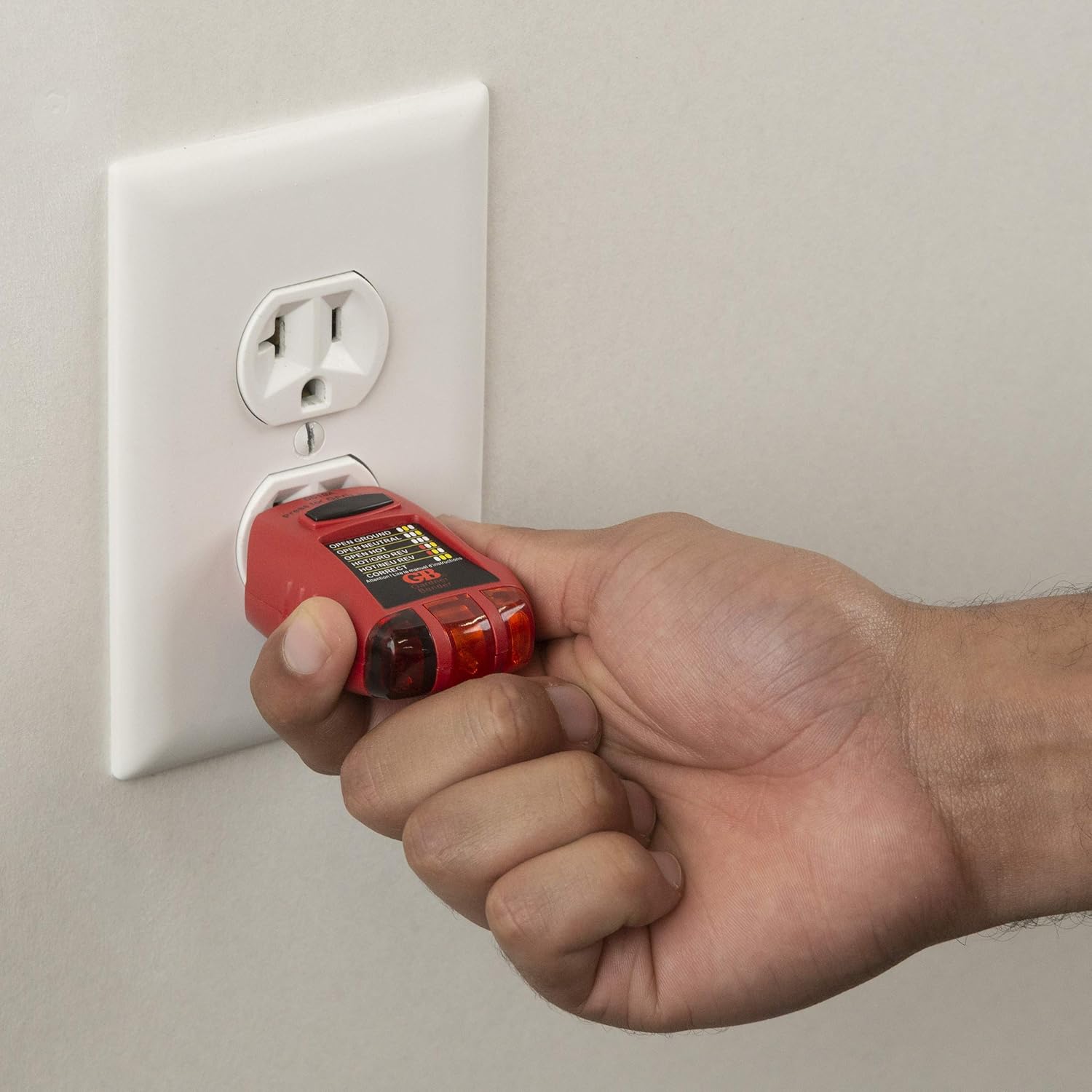 Gardner Bender GFI-3501 Ground Fault Receptacle Tester & Circuit Analyzer, 110-125V AC, for GFCI / Standard / Extension Cords & More, 7 Visual LED Tests , Red - Image 6