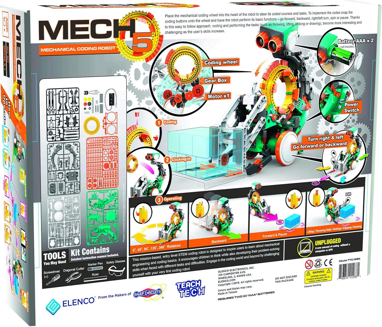 Snap Circuits Teach Tech Mech 5, Mechanical Coding Robot - Image 3