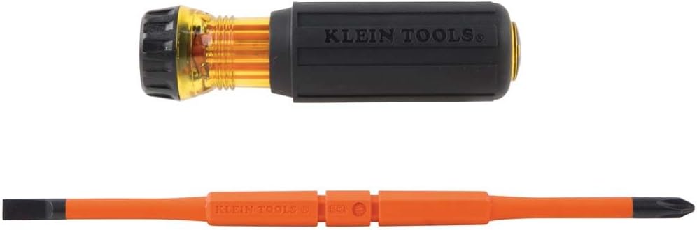 Klein Tools 32288 Insulated Screwdriver, 8-in-1 Screwdriver Set with Interchangeable Blades, 3 Phillips, 3 Slotted and 2 Square Tips - Image 13