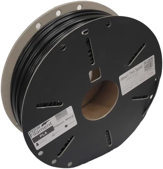 PLA 1kg 2.85mm (Made in USA) - High Precision, Compatible with All 2.85mm 3D Printers, Eco-Friendly Cardboard Spool (Classic Black)