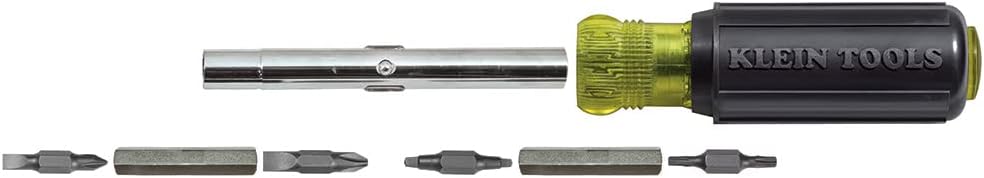 Klein Tools 32500 11-in-1 Screwdriver / Nut Driver Set, 8 Bits (Phillips, Slotted, Torx, Square), 3 Nut Driver Sizes, Cushion Grip Handle - Image 4