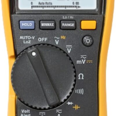 Fluke 117 Digital Multimeter, Non-Contact AC Voltage Detection, Measures Resistance/Continuity/Frequency/Capacitance/Min Max Average, Automatic AC/DC Voltage Selection, Low Impedance Mode