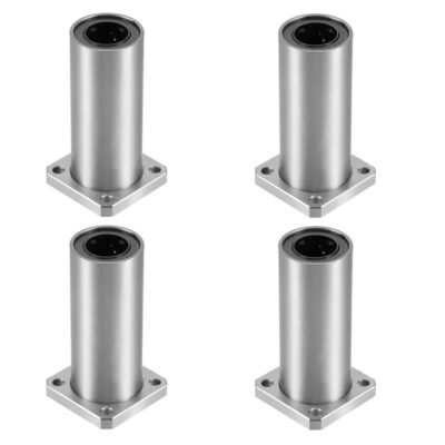 Linear Ball Bearings, LMK16LUU 16mm Square Flange Linear Motion Bushing Double Side Rubber Sealed for 16mm Linear Shaft CNC Machine 3D Printer 4 Pack