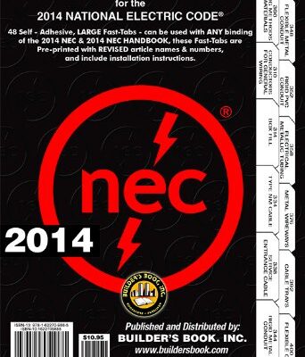 2014 National Electrical Code NEC Fast-Tabs For Softcover, Spiral, Looseleaf and Handbook