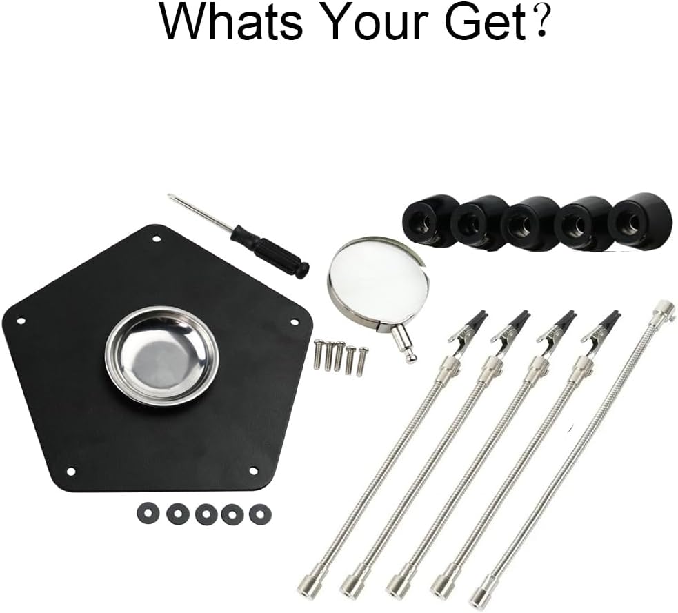 Helping Hands Soldering Station with 3X Magnifying Glass, Third Hand Soldering Magnifying Glass with Soldering Iron Stand, Heavy Duty Metal Base, Flexible Metal Arms for Soldering, Electronic Repair - Image 3
