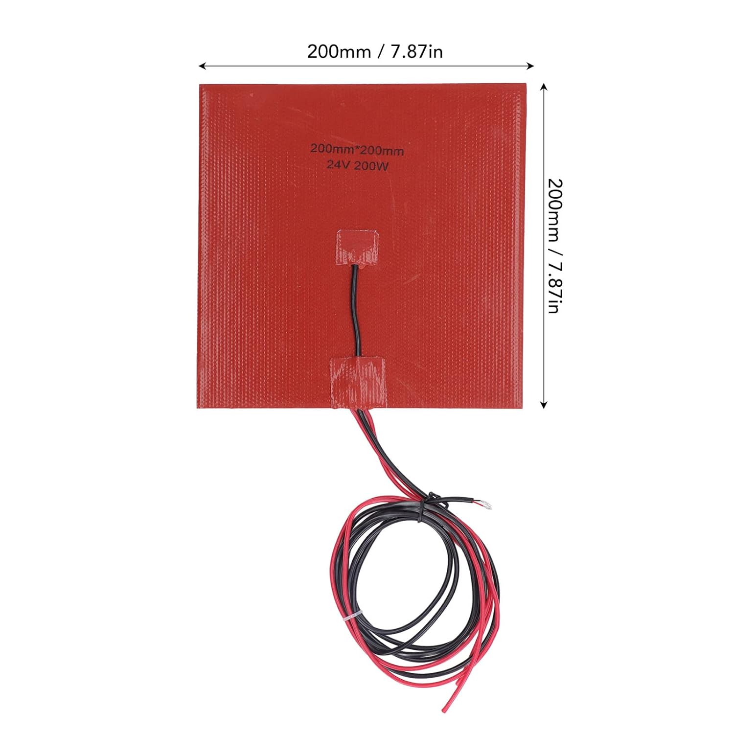 Silicone Heater Pad 200W 200x200mm Quick Heating up to 180℃ NTC 100K Thermistor for Ender 3 (DC24V) - Image 2