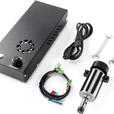 FoxAlien CNC Upgrade Kit 300W DC Spindle Milling Motor for Masuter, Masuter Pro, 3018-SE V2 CNC Router Engraving Machine with Integrated Control Box Speed Adjustable