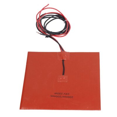 Silicone Heater Pad 200W 200x200mm Quick Heating up to 180℃ NTC 100K Thermistor for Ender 3 (DC24V)