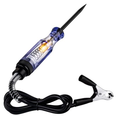 Test Light Automotive, 6V-12V-24V Circuit Tester with Light for Continuity Voltage Electrical Fuse Tester, Car Electric Tester Pen ABS Handle with Sharp Probe&Alligator Clip for Sedan, SUV, RV, Truck