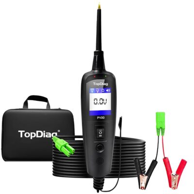 P100 Power Circuit Probe Kit Electric Tester Tool AC DC Voltage Tester Car Diagnostic Tool for All Cars Circuit Tester Automotive 40Ft Cable 12V 24V Electrical Circuit Tester for Truck Boat