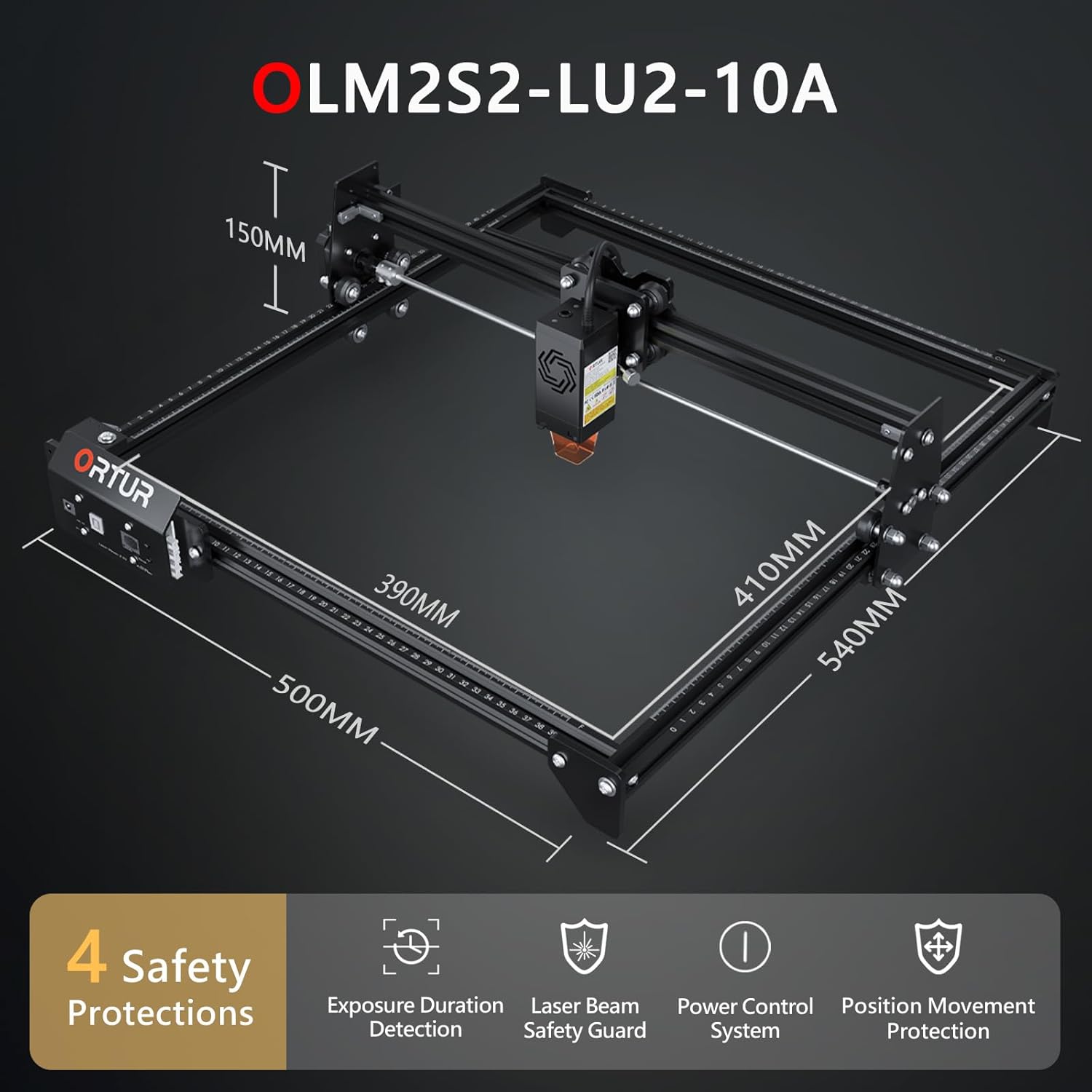 10W Output Laser Engraver, Ortur Laser Master 2 S2 LU2-10A 72W Efficient Laser Engraving Machine Fit, High Precision Laser Cutter, 0.05 x 0.1mm Compressed Spot Laser Engraver for Wood and Metal - Image 4