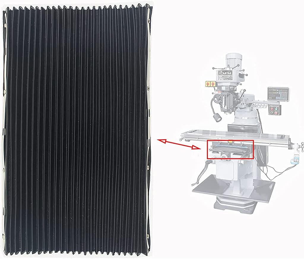 Milling Machine Tool Foldable Accordion Way Cover Rubber Dust Protective Cover 40x60cm/15.75x23.62 Inches For 3# 4# Portable Milling Machine Part Accordion Way Cover 400x600mm/15.75x23.62 Inches - Image 4