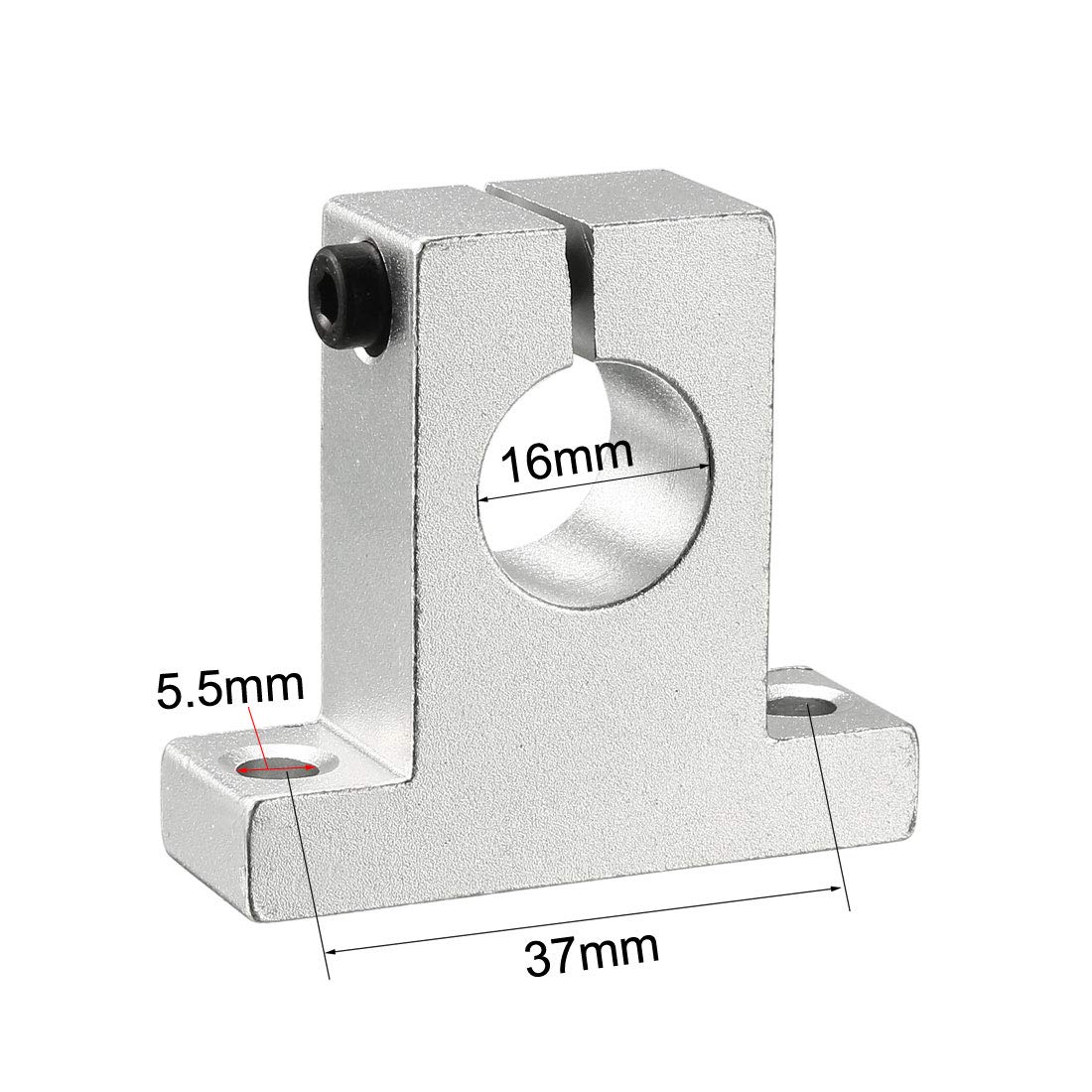 uxcell 4PCS SK16 Aluminum Linear Motion Rail Clamping Rod Rail Guide Support for 16mm Diameter Shaft - Image 3