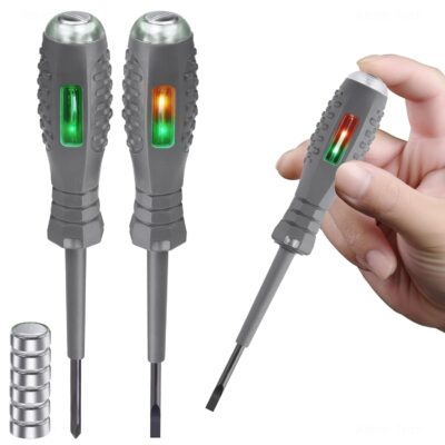 Tomorotec 2PCS Voltage Tester Screwdriver Set - Multifunctional, Magnetic Tips for Enhanced Efficiency, Dual-Use Design with Neon Light Display for AC/DC Circuit Detection, Comfortable Anti-Slip Grip