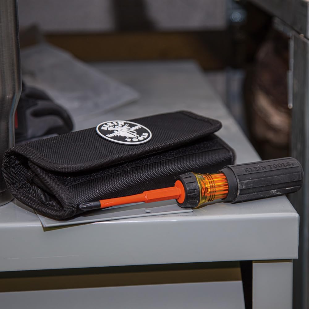 Klein Tools 32288 Insulated Screwdriver, 8-in-1 Screwdriver Set with Interchangeable Blades, 3 Phillips, 3 Slotted and 2 Square Tips - Image 8