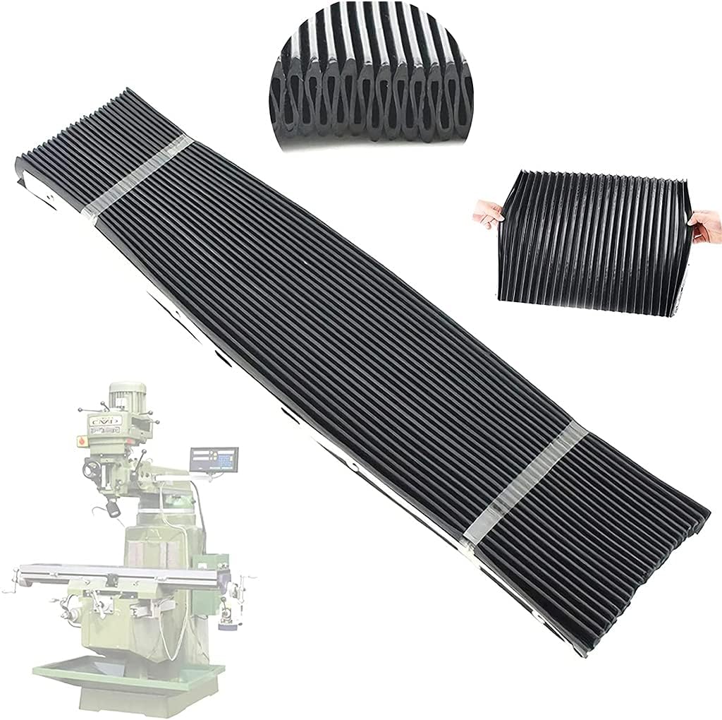 Milling Machine Tool Foldable Accordion Way Cover Rubber Dust Protective Cover 40x60cm/15.75x23.62 Inches For 3# 4# Portable Milling Machine Part Accordion Way Cover 400x600mm/15.75x23.62 Inches - Image 5