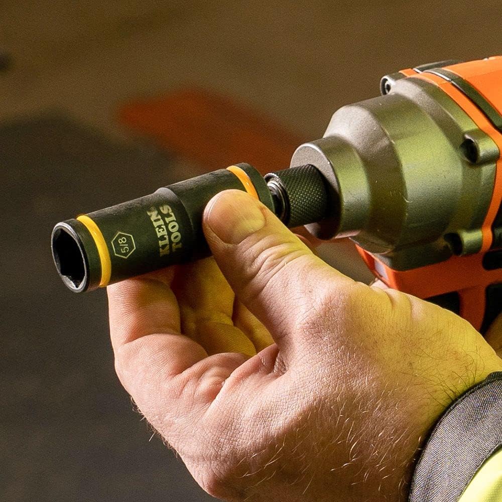 Klein Tools 66070 Impact Socket Set, Impact Driver Flip Socket, Five Sockets with 1/4-Inch Hex and 1/2-Inch Square Socket Adapters, 7-Piece - Image 13