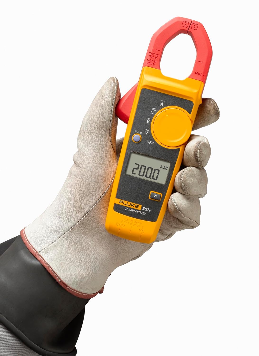 Fluke 302+ Digital Clamp Meter, 30mm Jaw, Measures AC Current to 400A, Measures AC/DC Voltage to 600V, Resistance, Continuity, and Capacitance Measurements, includes 2 Year Warranty - Image 3