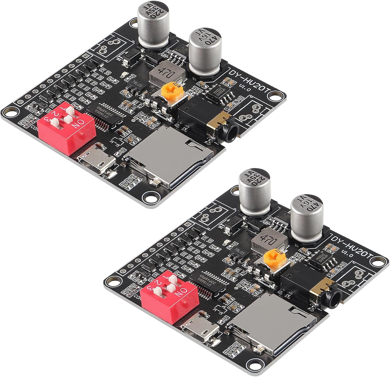 2PCS 20W Voice Playback Module MP3 Music Player DC 6-35V 12V/24V Sound Board USB Downloadable Music Player 24-bit DAC Output MP3 WAV Support TF Card 32GB for Broadcast Device - Image 7