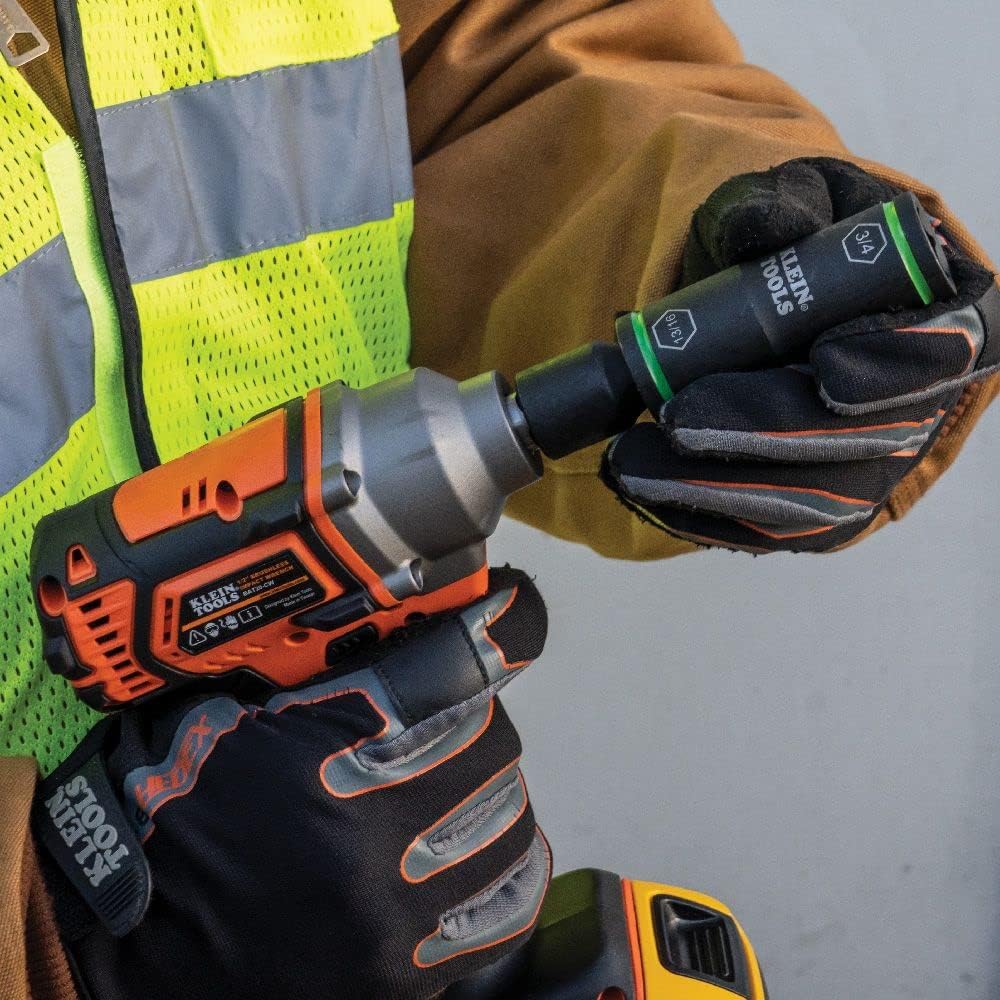 Klein Tools 66070 Impact Socket Set, Impact Driver Flip Socket, Five Sockets with 1/4-Inch Hex and 1/2-Inch Square Socket Adapters, 7-Piece - Image 5