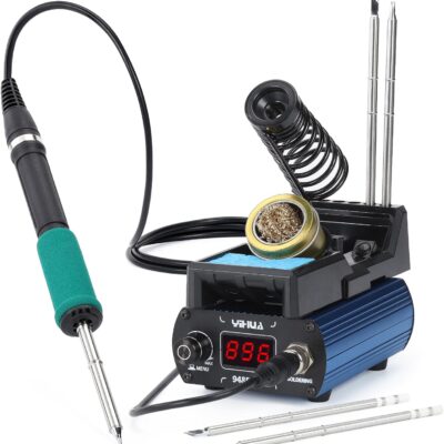 YIHUA 948DB+ II Soldering Iron Station Kit compatible for T12 solder iron tip with 2 tips with °F-°C Conversion, Sleep Mode, Auto Shutdown, Preset Channels, Calibration Functions