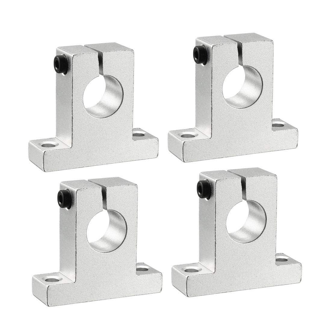 uxcell 4PCS SK16 Aluminum Linear Motion Rail Clamping Rod Rail Guide Support for 16mm Diameter Shaft