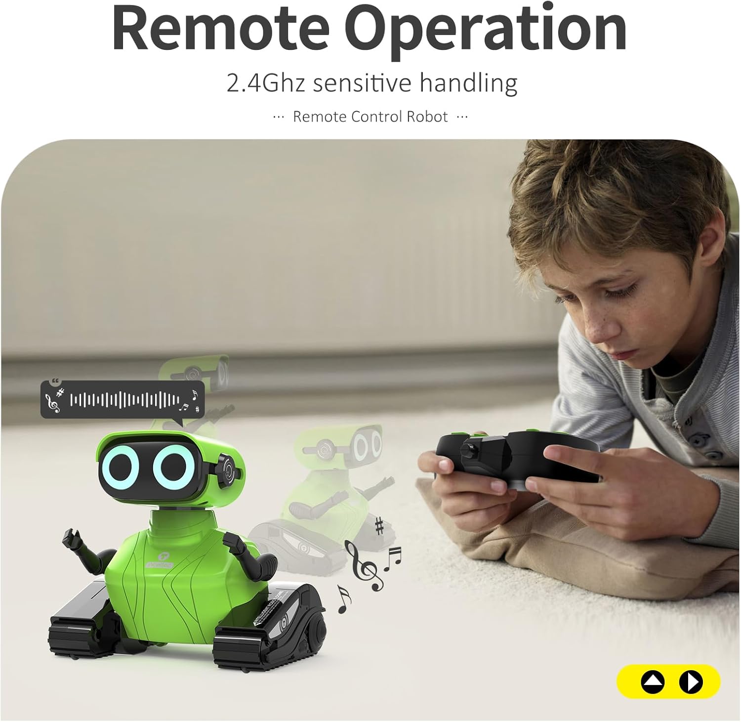 GILOBABY Robot Toys, Remote Control Robot Toy, RC Robots for Kids with LED Eyes, Flexible Head & Arms, Dance Moves and Music, Birthday Gifts for Boys Ages 3+ Years (Green) - Image 7