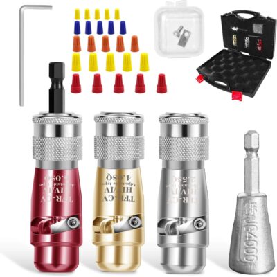 Wire Stripping and Twisting Tool, 2024 Wire Stripper for Drill,Wire Twister Tool for Drill,Portable Wire Twister for Power Drill, Cable Quick Stripping and 25PCS Wire Connectors Nuts