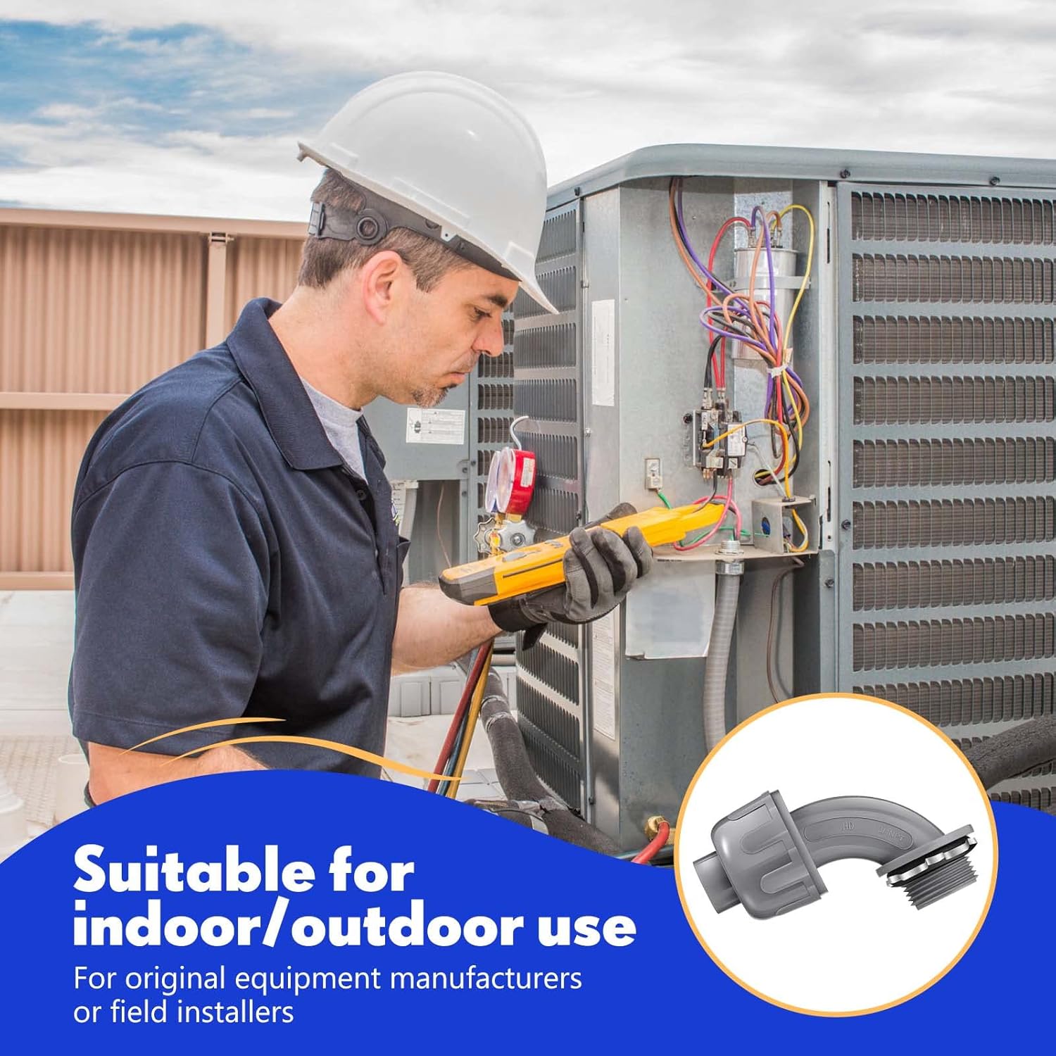 Liquid Tight Connector 3/4 Inch 90 Degree Non Metallic Flex Electrical Conduit Fittings, Electrical Conduit Connector Fitting for PVC Pipe Cable Home Kitchen (25 Pcs) - Image 4