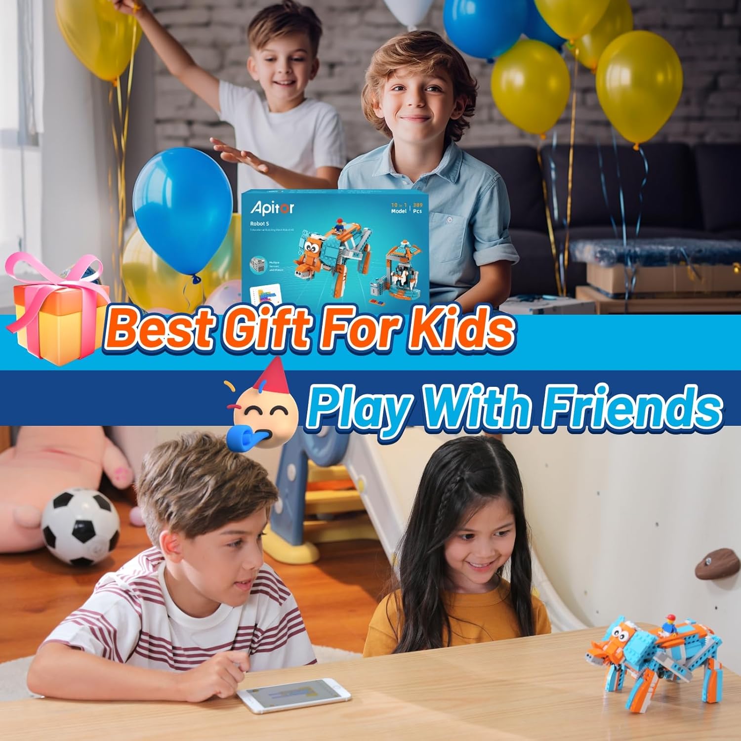 10 in 1 STEM Robot Building Kit, Upgrade App Remote Control Programmable Building Block Set Coding Robot, Educational DIY Science Robot Kit Gifts for Age 7 8 9 10 11 12+ Boys & Girls (389 Pcs) - Image 6