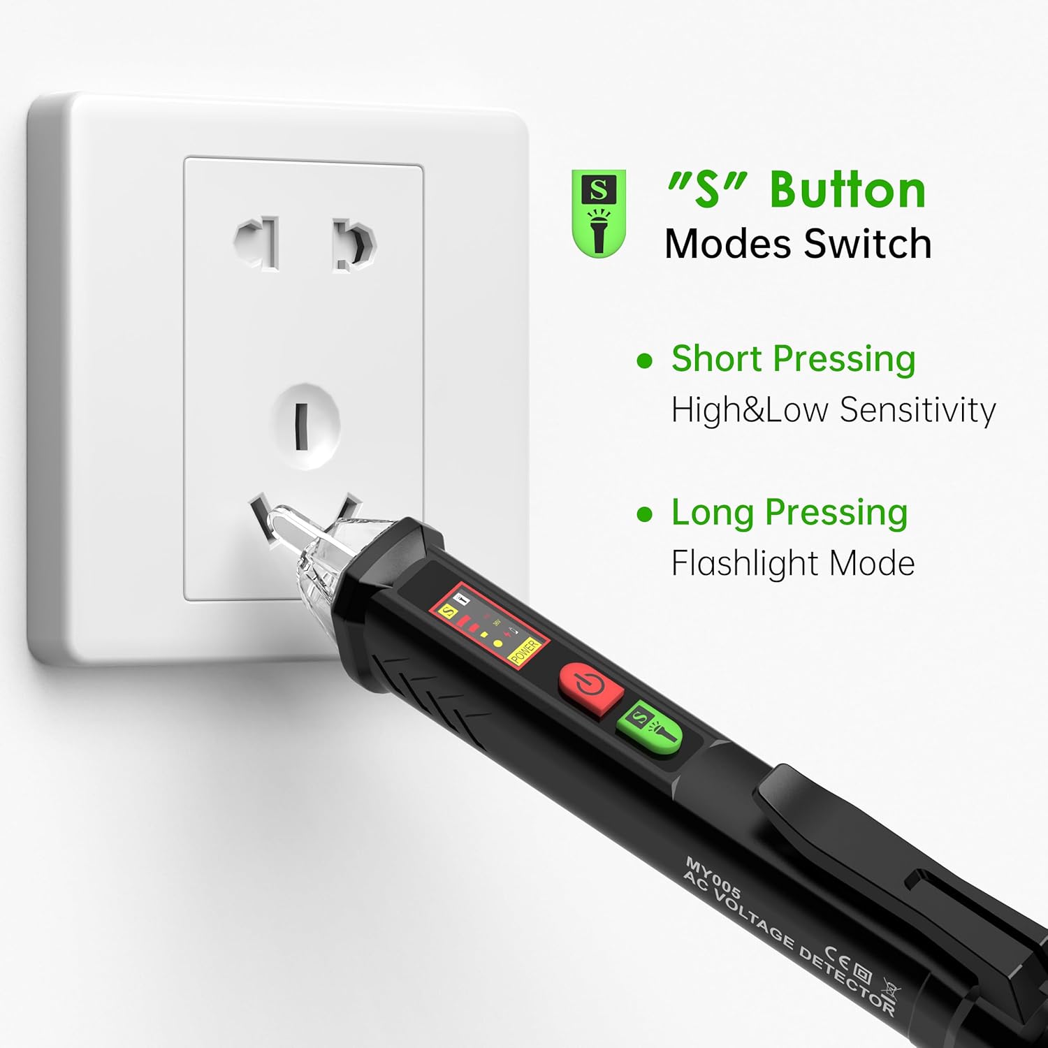 Voltage Tester with LED Display,Dual Range 12-1000V/48-1000V,Buzzer Alarm,Flashlight,Non Contact Voltage Tester, CAT Safety Standards for Circuit Detection - Image 3